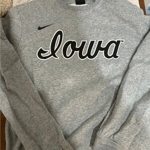 Nike Gray Crewneck Sweater with Iowa Logo